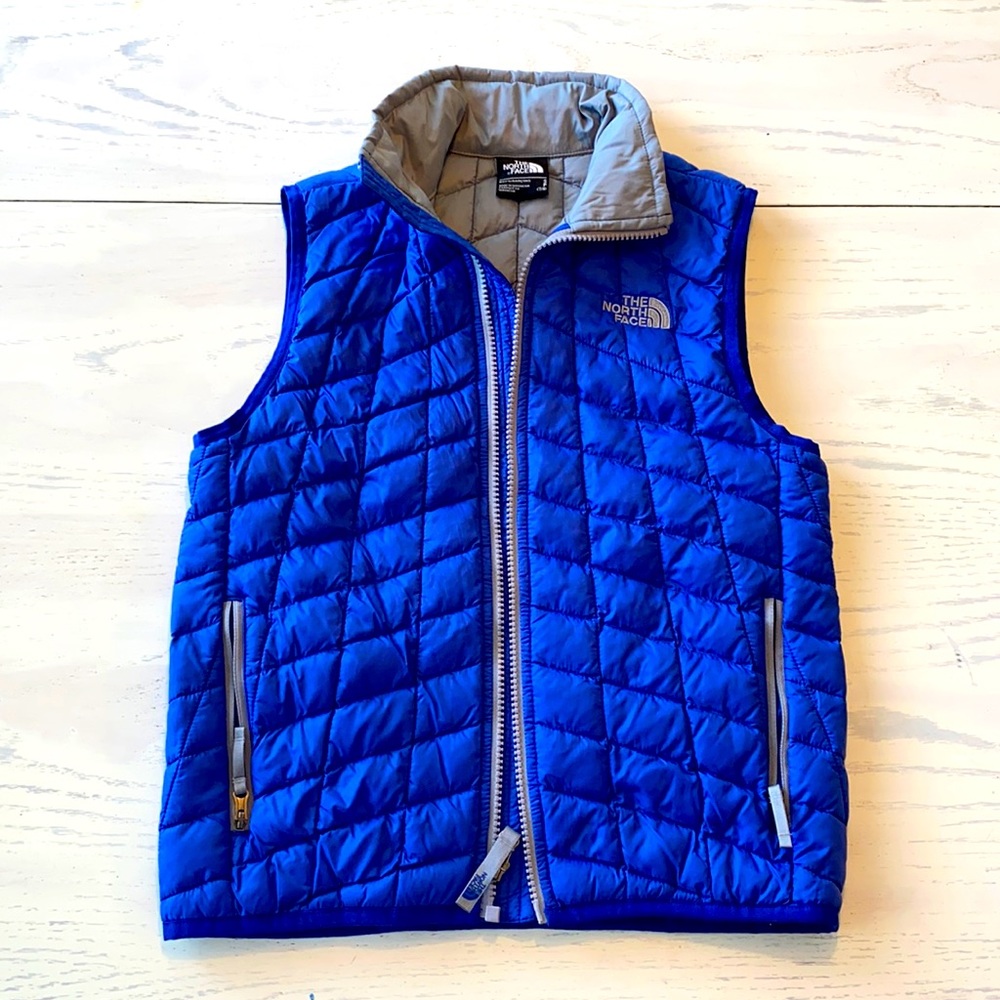 Boys North Face Blue Puffer Vest